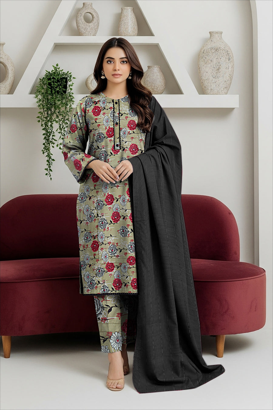 LS-2853. Ready-to-Wear Polo Linen Pakistani Suit
