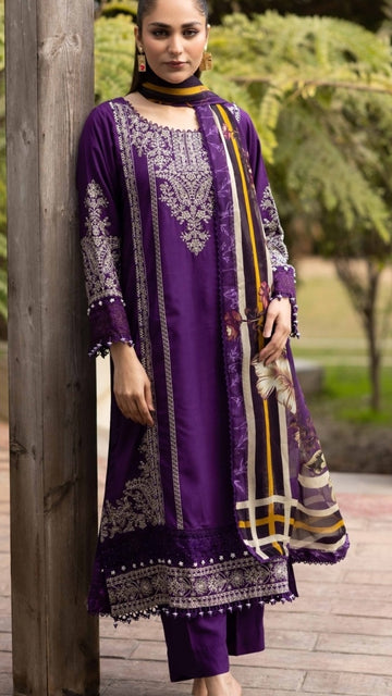 LS-2889 Ready to Wear | Winter Linen Suit | Regal Violet