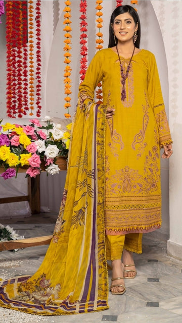 LS-2892 Ready to Wear | Winter Linen Suit | Chartreuse Gold