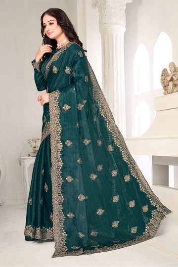 FBSR-719 Golden Embroidered Saree