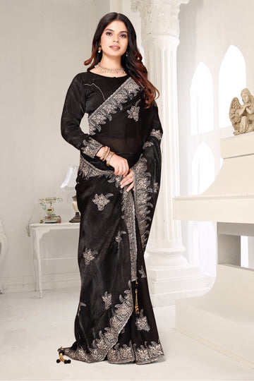 FBSR-733 Black Embroidered Saree