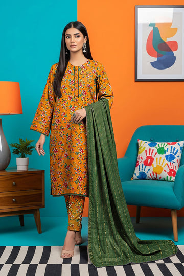 LS-2830.              Ready-to-Wear Polo Linen Pakistani Suit-MARIGOLD
