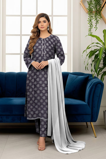 LS-2852.             Ready-to-Wear Polo Linen Pakistani Suit - Slate Grey