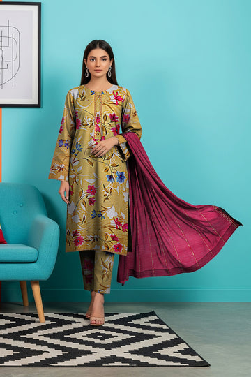 LS-2837.               Ready-to-Wear Polo Linen Pakistani Suit - Golden Tan