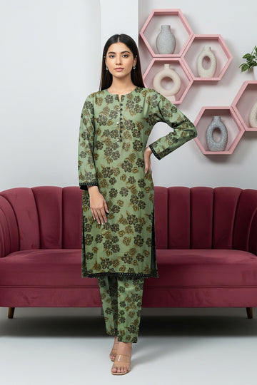 LS-2899 Premium Winter Dhanak 2-Piece | Ready to Wear | Co-ord Set | Dusty Green Digital Print