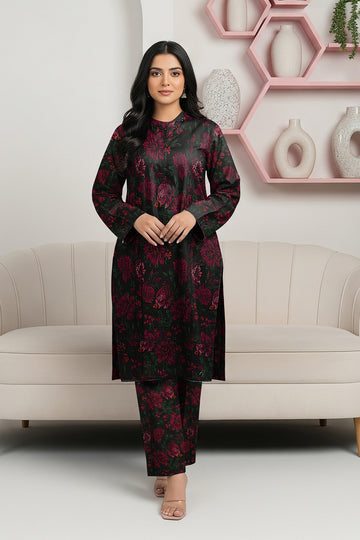 LS-2909 Premium Winter Dhanak 2-Piece|Ready to Wear| Co-ord Set|Crimson Floral Digital Print