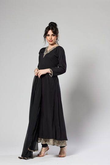FBRS-610  Premium Ready-To-Wear 3 Piece Longl Printed Anarkali  Dress|Trouser & Matching Dupatta