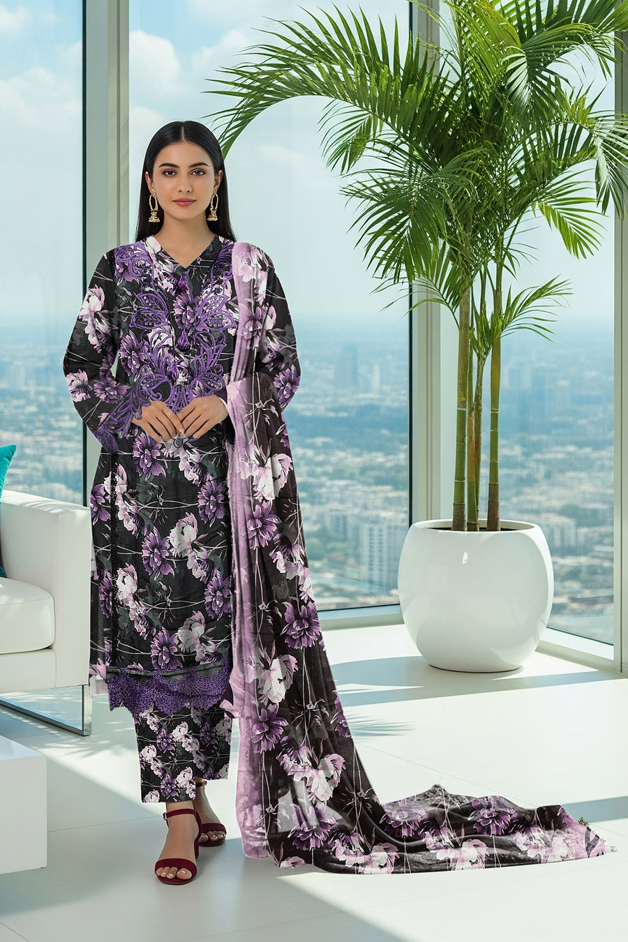 Ls-2877 Ready-to-Wear Premium Winter Linen Suit - Deep Slate