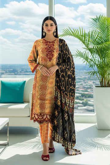 LS-2878 Ready-to-Wear Premium Winter Linen Suit - Marigold