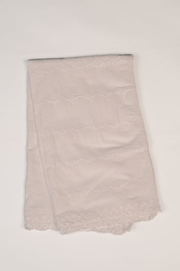 FBDUP-20 Elegant Mul Cotton Dupatta with Chikan Embroidery & Lace Border