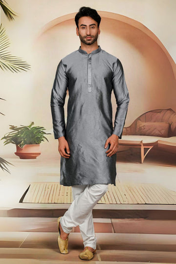 FBMS-280. Fabeha | Men's Premium Textured Jacquard Kurta Pyjama | Tailored Suiting-Grade Set