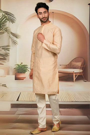 FBMS-284. Fabeha | Men's Premium Textured Jacquard Kurta Pyjama | Tailored Suiting-Grade Set