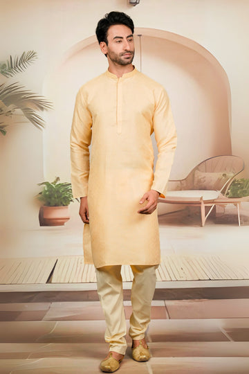 FBMS-286. Fabeha | Men's Premium Textured Jacquard Kurta Pyjama | Tailored Suiting-Grade Set