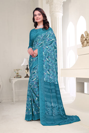 FBPSR-03 Affordable & Lightweight Premium Printed Georgette Saree | Comfort Fit Blouse