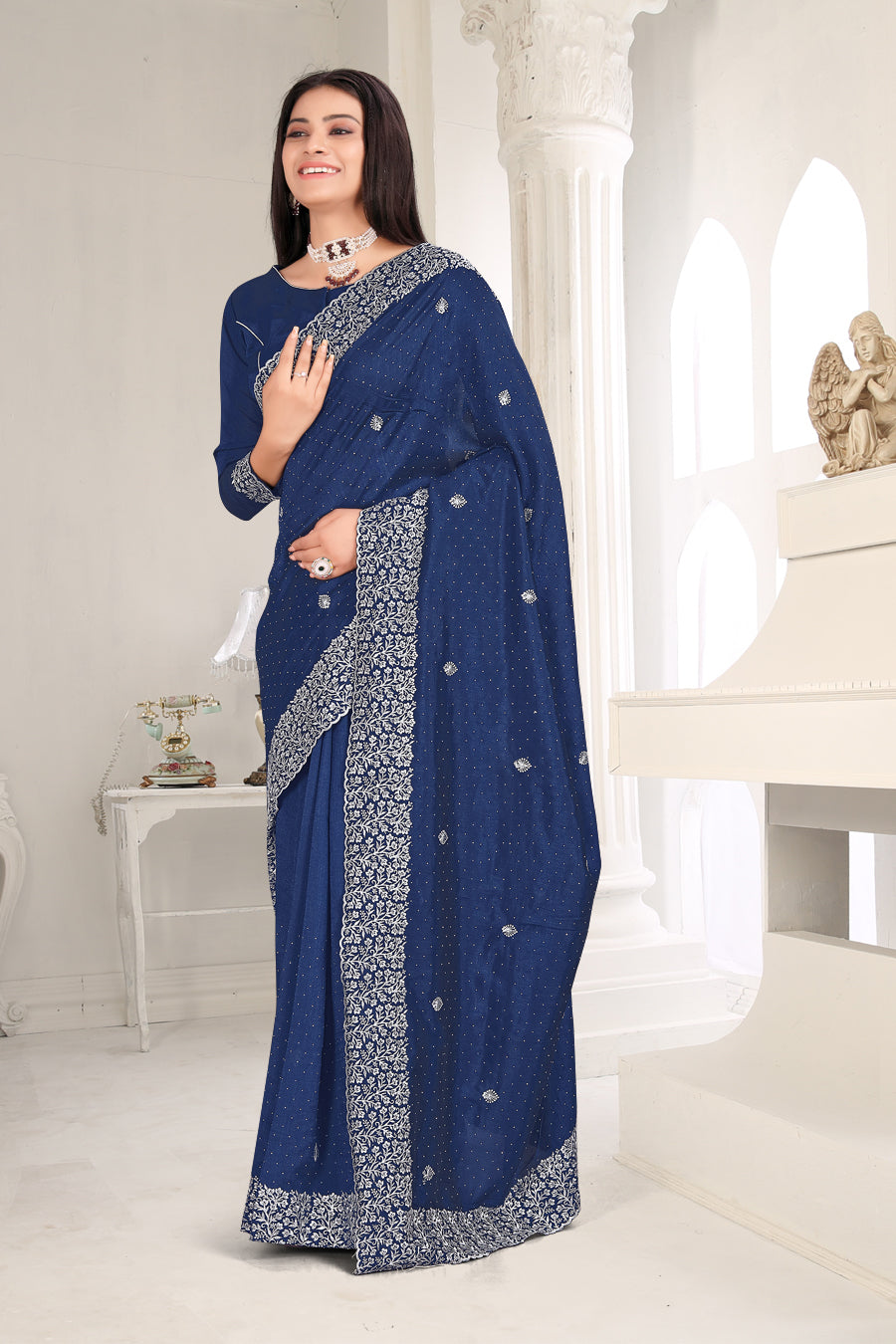 FBSR-611 Vichitra Silver Elegance Saree