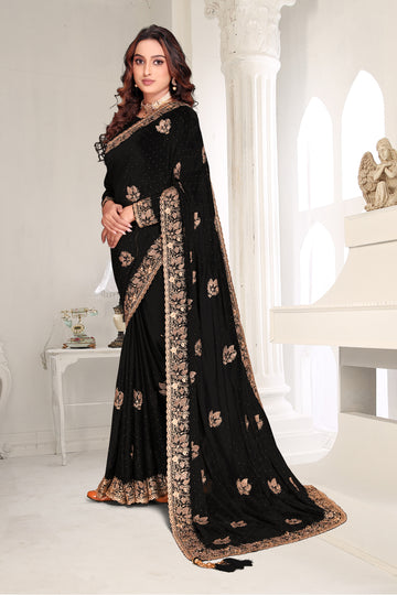 FBSR-736 Affordable Luxury: Hand-Embellished Georgette Saree | Party Ready