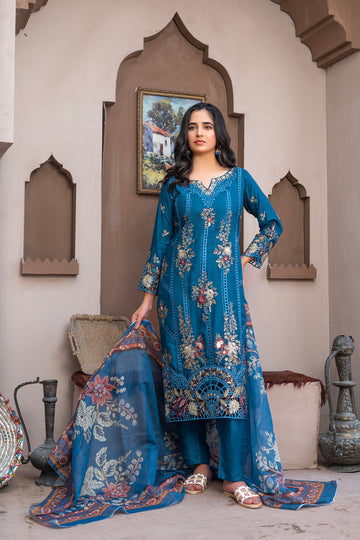 LS-2826                          Premium Embroidered Linen Pakistani Suit