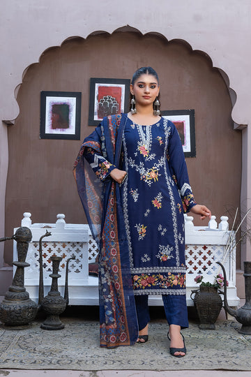 LS-2828.                    Readymade Pakistani Premium Embroidered Linen Suit | Fabeha