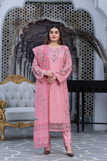 LS-2862.             Ready-to-Wear Pakistani Linen Embroidered Suit