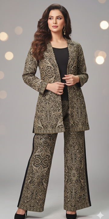 FBRS-1005 Affordable | Premium Pashmina | Woven Paisley Co-ord Set | Modern & Traditional.