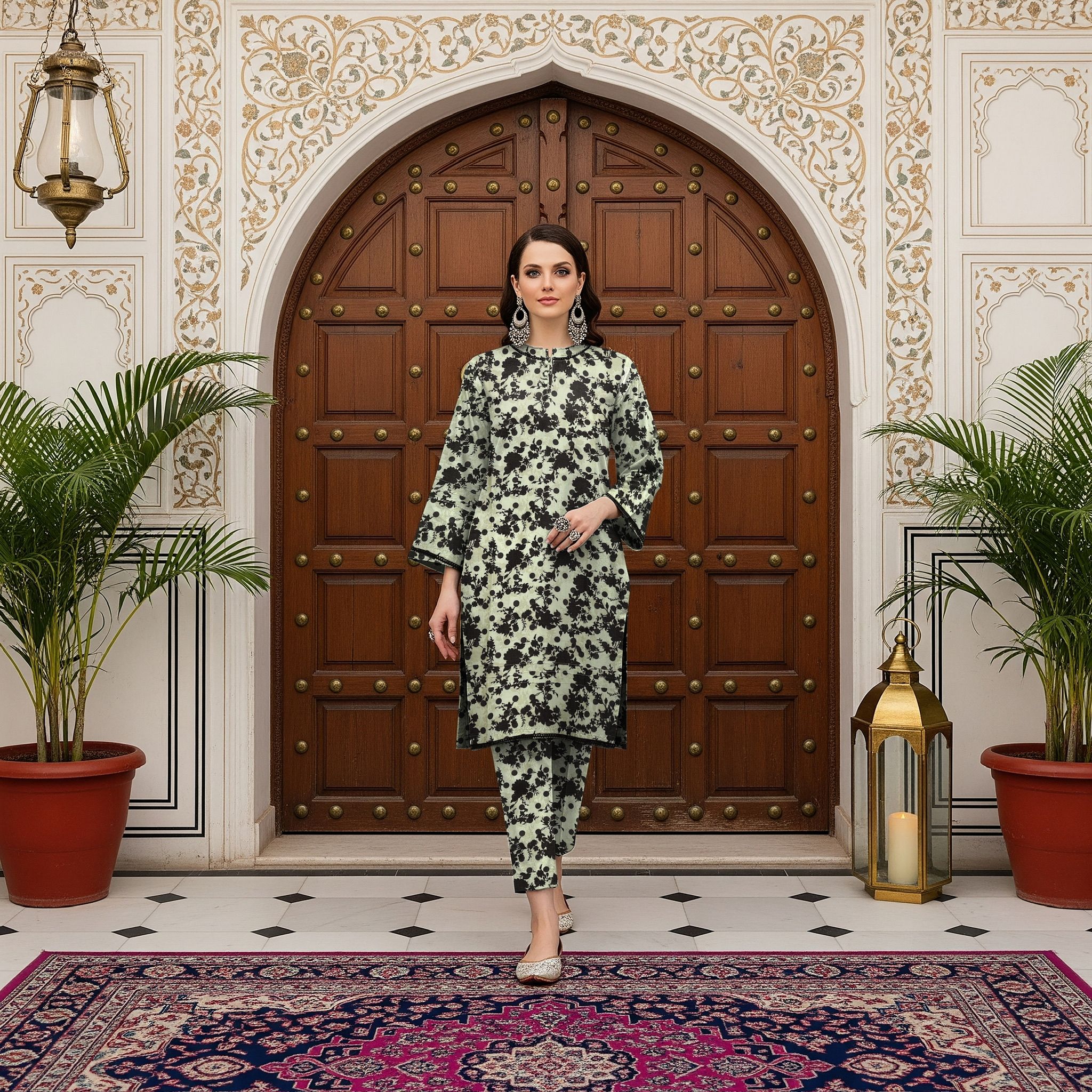 LS-2914 Premium Winter Dhanak 2- Piece |Ready to Wear|Co-ord Set|Cloud Grey Digital Print