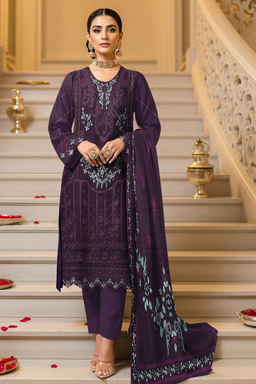 LS-2966 Premium Ready-to-Wear 3 Piece Dhanak Suit |Sequins & Resham Embroidery|Trouser & Matching Shawl