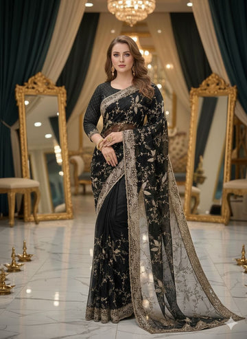 FBSR-743  One Min Ready To Wear Saree With Embroidery Work