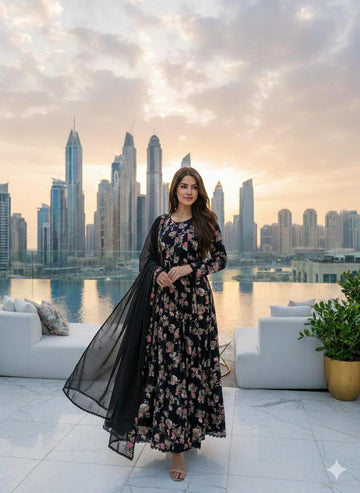 LS-3024 Premium Ready-to-Wear 3 Piece Linen Long Printed Dress |Trouser & Matching Dupatta