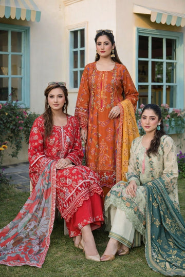 AYN -3071 Munira  Ready to Wear Pakistani Designer | Premium Lawn Palzoo Suit | Embroidered Dress with Matching Dupatta