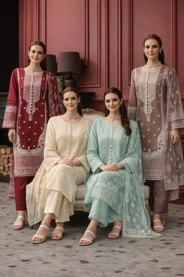 KHD-3082 Ready to Wear |  Premium Cotton Embroidered Suit with Matching  Printed Dupatta| Spring & Summer Edition