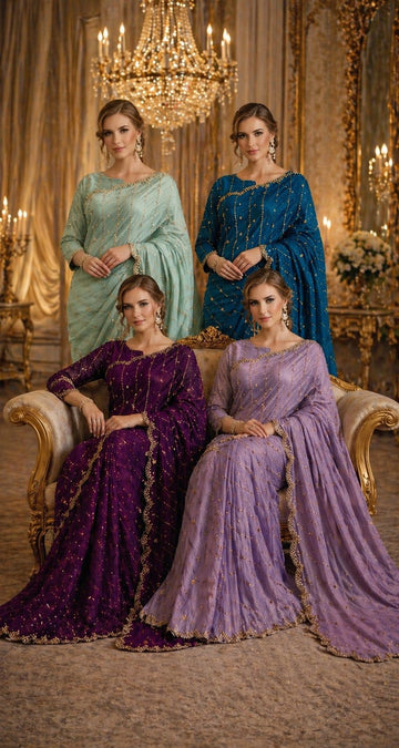FBSR-748 One Min(Readymade) Ready To Wear Saree With Heavy Beads Work