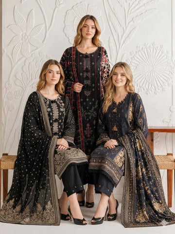 AYN-3091  Ready to Wear |  Premium Lawn 3-Piece  Embroidered Suit with Matching Dupatta