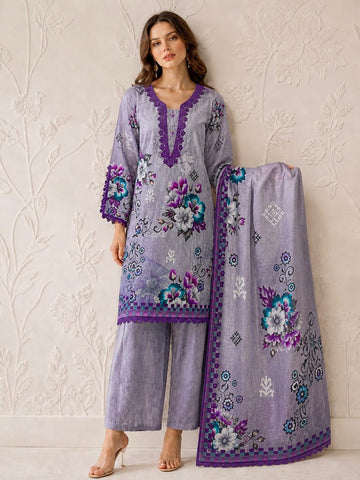 GZJ-3094  Ready to Wear |  Premium Panadora Lawn 3-Piece Printed Suit with Matching Dupatta
