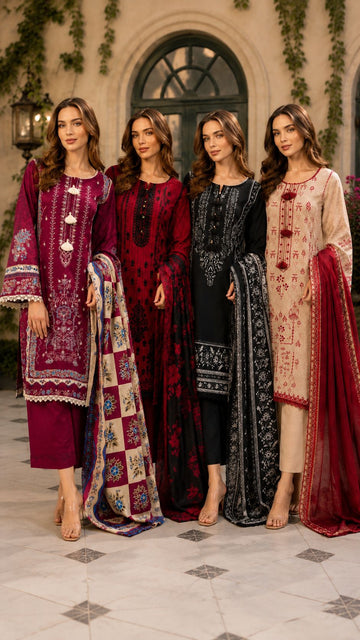 AYN-3105 Ready to Wear |  Premium Lawn 3-Piece  Embroidered Suit with Matching Dupatta