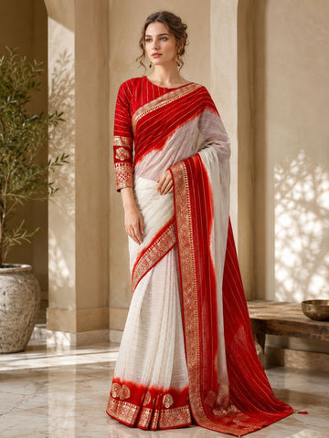 FBSR- 750 One Min(Readymade) Ready To Wear Saree With Gold Zari Work