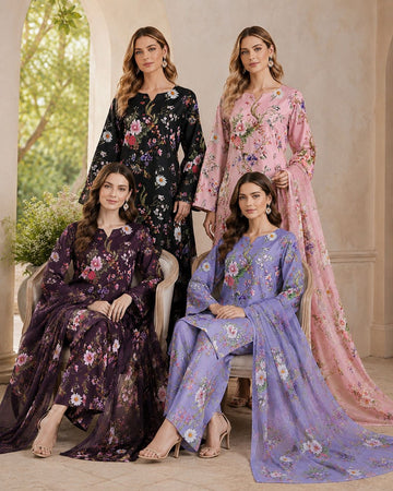 FBRS-1012 Fabeha Readymade Designer Floral Printed Suits