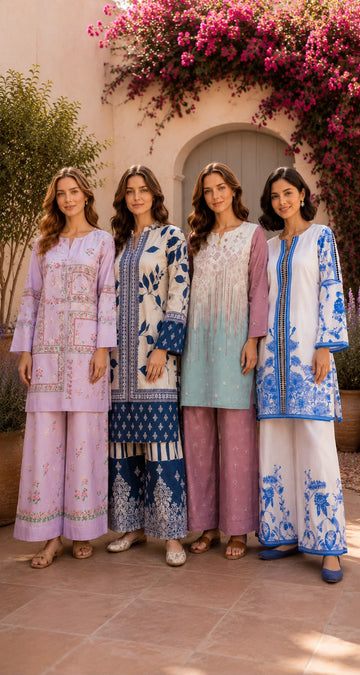 MOZ-3120 Readymade Swiss Lawn Printed Co-Ord Set|Spring Summer Edition