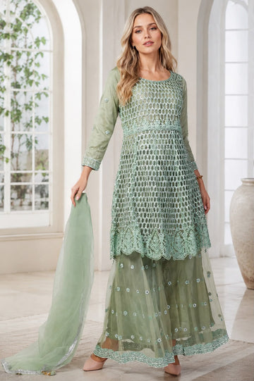 FBRS-824  Readymade Embroided Peplum Dress For Party Wear