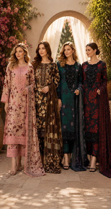 KHD-3124 New Summar Lawn Embroided Collection|With Matching Trouder& Dupatta