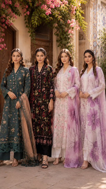 AYN-3131  Munira  Ready to Wear Pakistani Designer Dress | Premium Lawn Embroidered Dress with Matching Dupatta