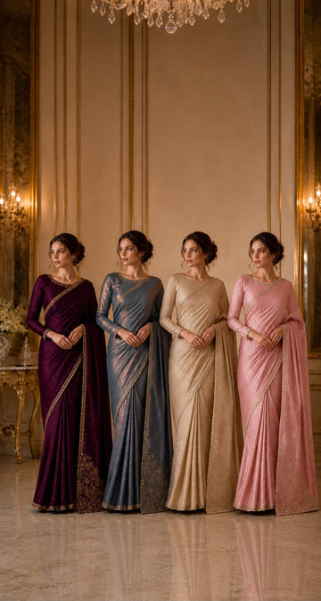 FBSR-753 One Min(Readymade) Ready To Wear Saree With Stone Work