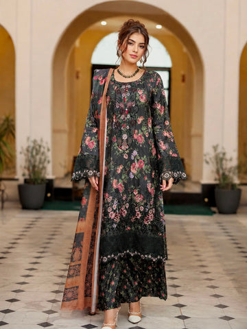 AYN-3141  Munira  Ready to Wear Pakistani Designer | Premium Lawn Suit | Embroidered Dress with Matching Dupatta