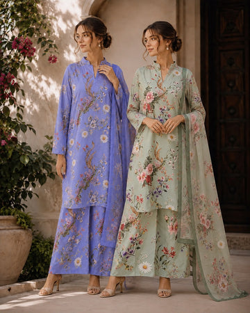 FBRS-1011 Fabeha Readymade Designer Floral Printed Suits