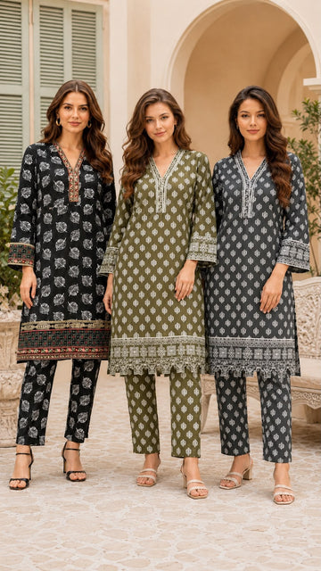 GJZ-3151 Readymade 2-Piece Lawn Outfit| Embroided Collection