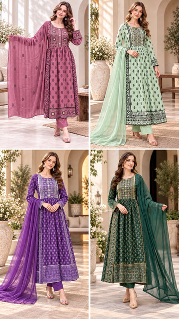 SHL-3162 Ready-to-Wear Naira Cut Suit -3 Piece Embroided Set