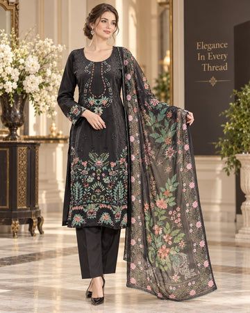 KHD-3163  Premium Ready-to-Wear 3 Piece Viscose Suit |Trouser & Printed  Dupatta
