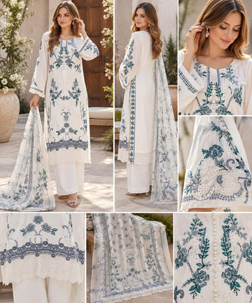 GJZ-3168 Premium Ready-to-Wear 3 Piece Viscose Suit |Trouser & Printed  Dupatta