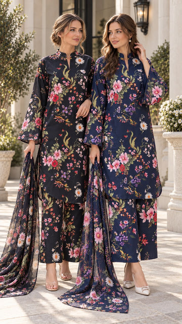 FBRS-1011  Fabeha Readymade Designer Floral Printed Suits (N)