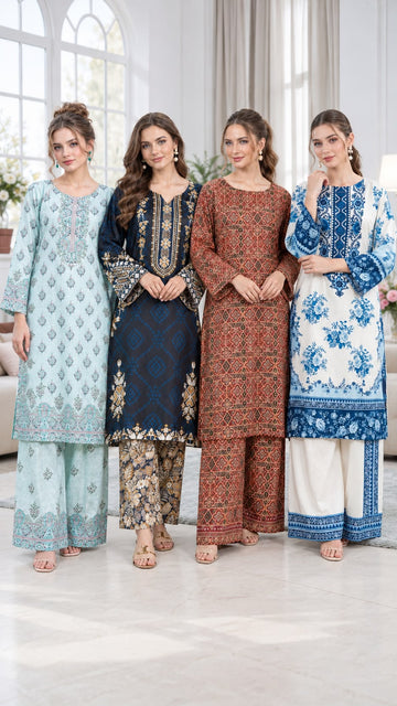 RNG-3188 Women`s Linen Co-Ord Set With Palazzo Pants| Fabeha Fashion