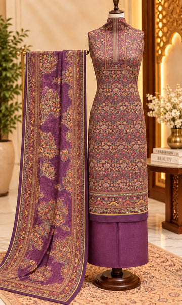 FBUNS-21 Exclusive Pashmina Printed Unstitched 3-piece Collection Premium Prints